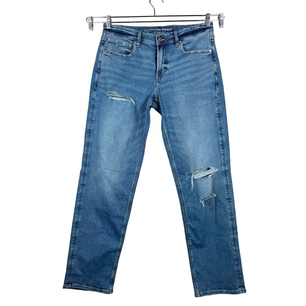 American Eagle‎ 90s Low Rise Straight leg Jeans distressed sz 12